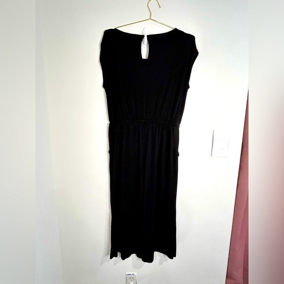 Market & Spruce Black Jumpsuit Size Large Sleeveless Tie Waist Cropped Wide Leg - Picture 7 of 9